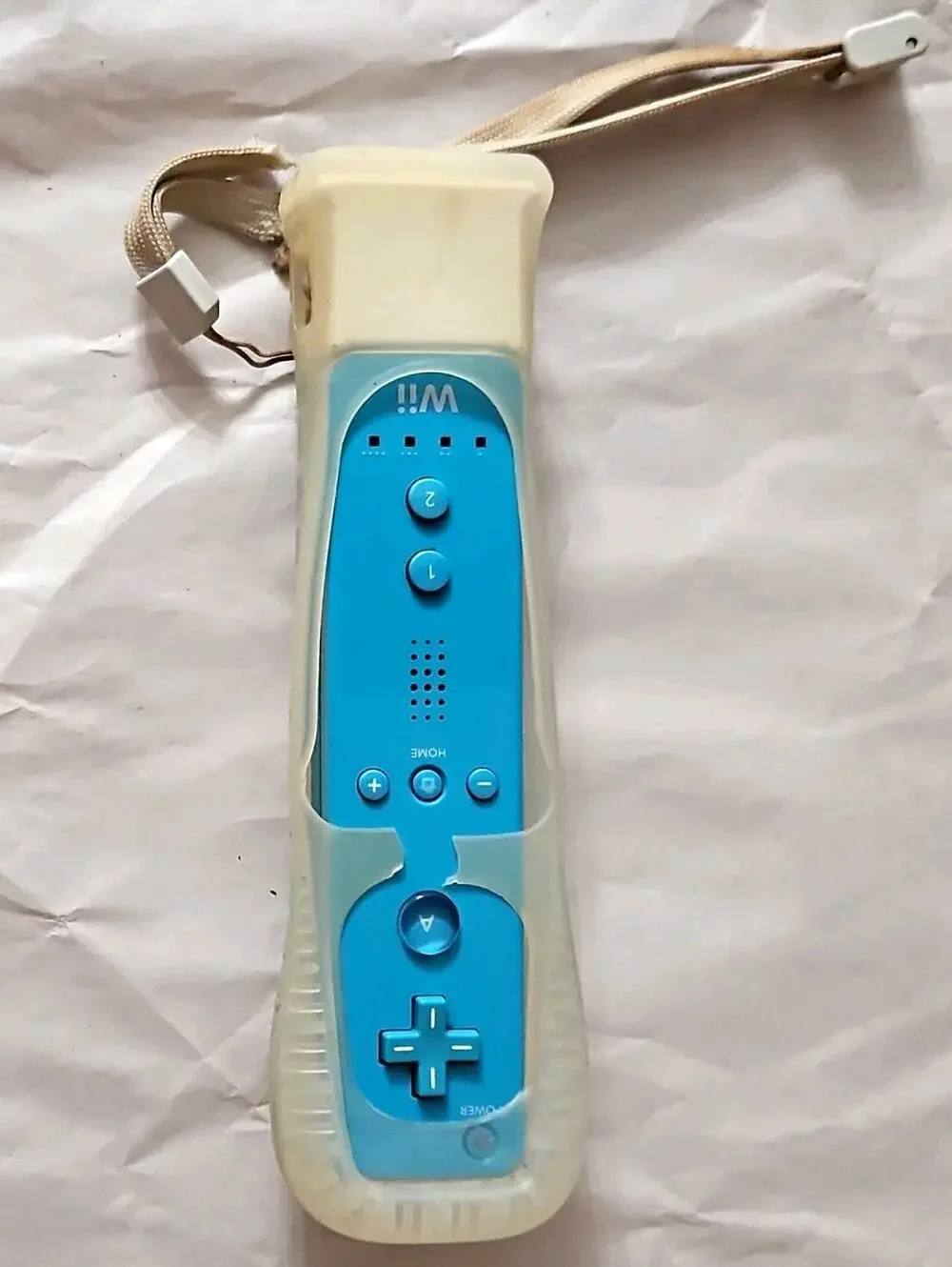 Nintendo Wii Remote Wiimote Blue Motion Controller w/ Silicone Case Untested